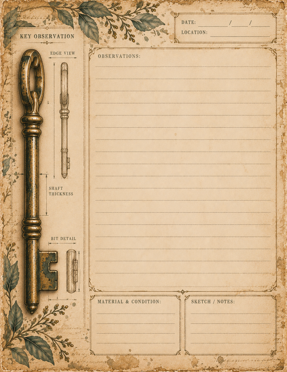The Brass Skeleton Keys Collection – Vintage Junk Journal Pages & Ephemera - Image 4