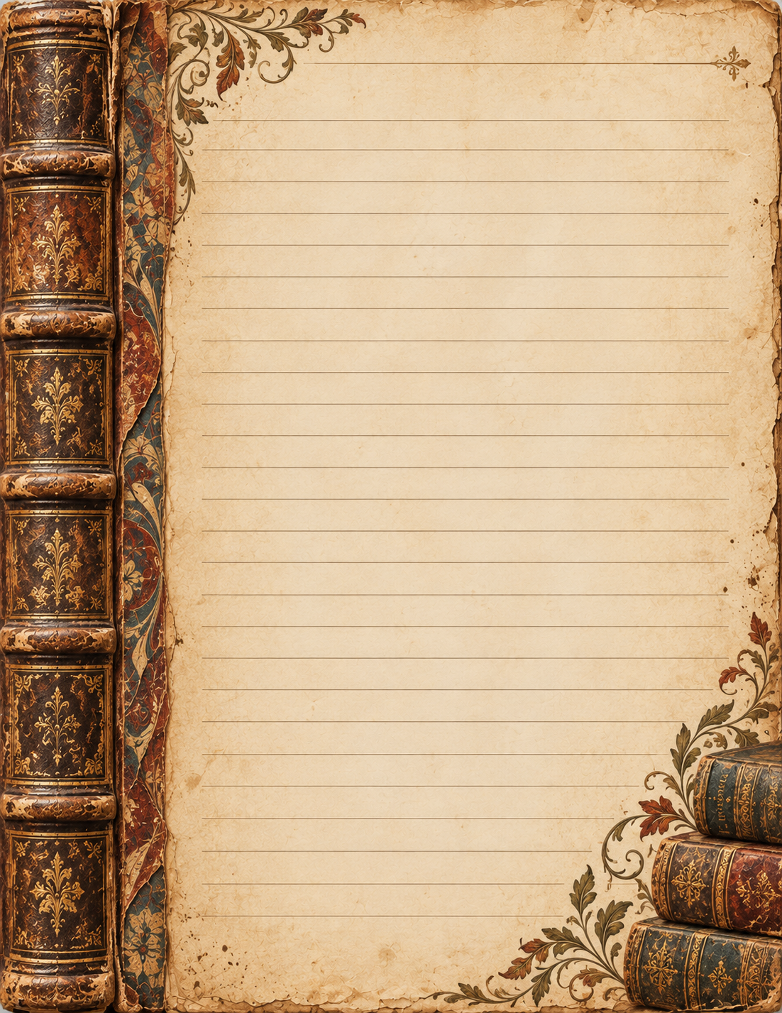 The Antique Leather Books Collection – Vintage Junk Journal Pages - Image 2