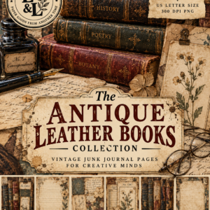 The Antique Leather Books Collection – Vintage Junk Journal Pages