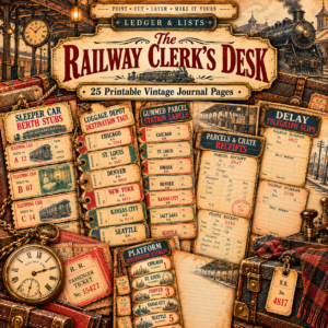 The Railway Clerk’s Desk – 25 Vintage Railroad Journal Pages & Ephemera