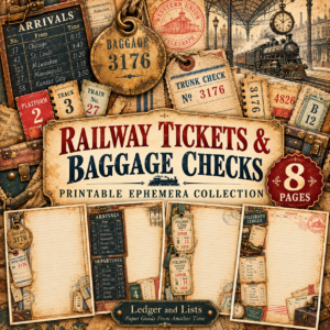 Railway Tickets & Baggage Checks – 8 Vintage Railroad Ephemera Printables